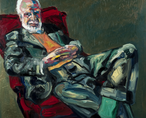 Man With Half A Shoe, Painting by David Slader, Artist
