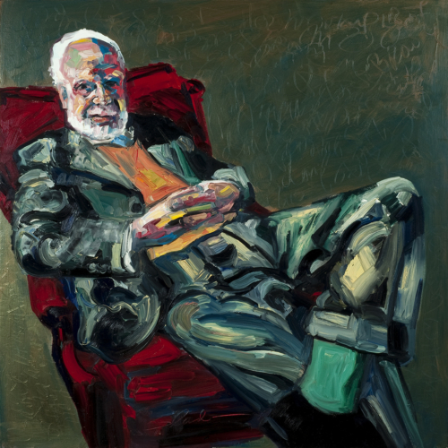 Man With Half A Shoe, Painting by David Slader, Artist